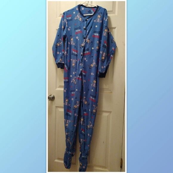 Disney Eeyore Adult Women's Footed Pajamas/costume size Large - Picture 1 of 4